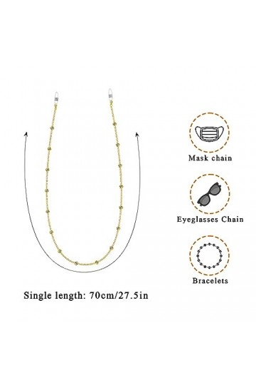 Lot de 3 chaînes de lunettes de soleil, sangle de lunettes de soleil, chaîne de lunettes de soleil solide pour femme, cordon 