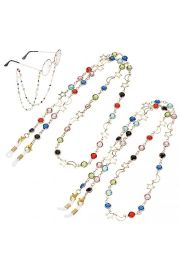 PH PandaHall 2 Couleurs Chaîne de Lunettes Sangle de Lunettes Étoile Lune Lanière Lunettes de Soleil Chaîne Porte-Lunettes Sa