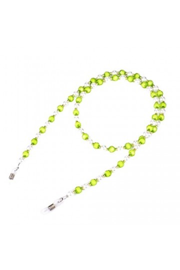 DAVBIR Chaînes de lunettes pour femmes, cordon de cou perlé bicolore, élégant, support de chaîne pour lunettes Color : Light