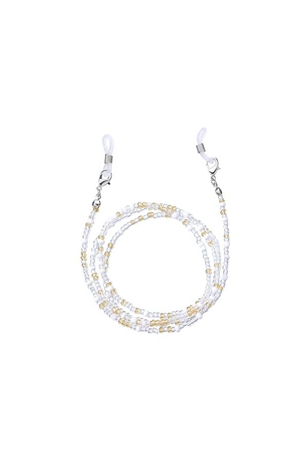 DAVBIR Chaînes de lunettes à lanière pour femmes, Anti-perte, Simple, chaîne de cou perlée, cordon de lunettes à la mode Col