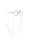 HOOENG Longe de Lunettes de Sangle de Lunettes for Femmes Cordon élégant Porte-chaîne de Lunettes de Vue Color : Argent, Siz