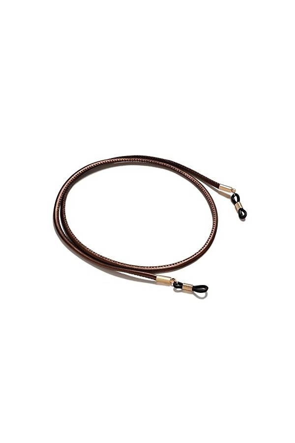 DAVBIR Chaînes de lunettes, lanière de lunettes pour femmes, cordon de cou torsadé en cuir PU, cordon de lunettes élégant Co