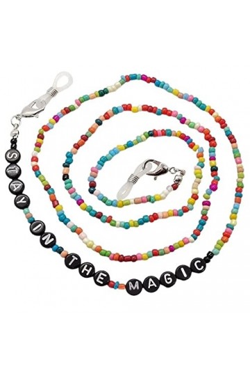 HIJAN Longe Lunettes chaînes for Femmes Lettre perlée Lunettes retenue Mode Lunettes Cordon