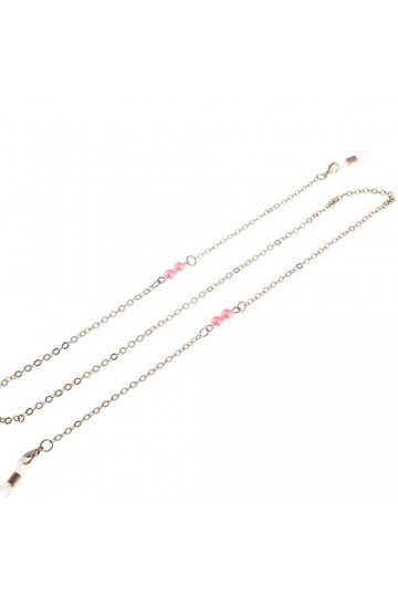 WEPINS Sangle Lunettes chaînes for Femmes Rose Perle perlé Cou chaîne Mode Lunettes Cordon