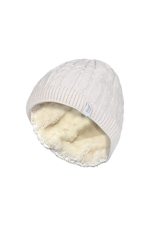 HEAT HOLDERS - Femme Fantaisie Chaud Hiver Automne Tricot Bonnet avec Doublé Polair One Size, Cream Alesund 