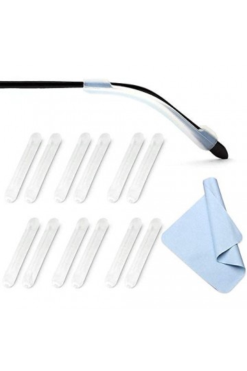 Dailiha Lot de 6 paires de lunettes de vue en silicone avec embouts de tempes, anti-dérapants pour lunettes de soleil, lunett