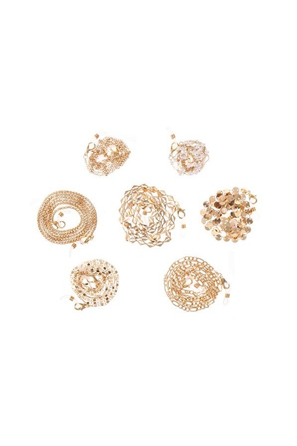 EXCEART Cordon Lunettes Femme Bijoux Chaine A Lunette Vue 7 Pièces En Titulaire De Lunettes Suspendus de Lunettes De Lunettes