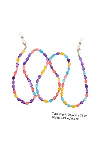 Sosoport Lunettes Antidérapantes Corde Lunettes en Perles Chaîne Collier Cordons pour Femmes Cordons De Couleur Lunettes Anti