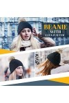 Bonnet Femme Pompon Fourrure Hiver - Idee Cadeau Femme Fille Maman Noel Calendrier de lAvent, Cadeaux Noel Femme Bonnet Noir