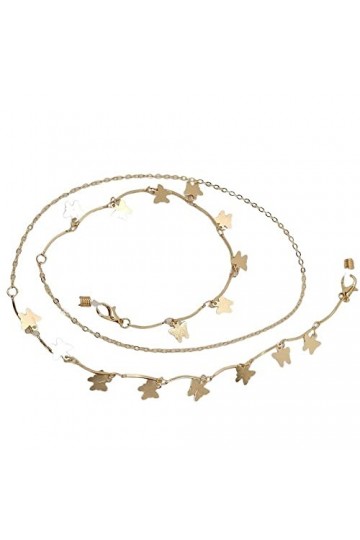 HOOENG Lunettes lanière chaînes de Lunettes for Femmes Papillon Pendentif Masque chaînes Mode Lunettes de Soleil Sangles Lune