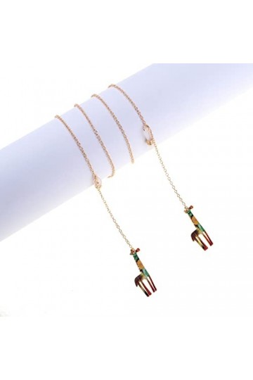 HIJAN Chaînes de Lunettes de Lunettes for Femmes Pendentif Girafe en métal chaînes de Masque Cordon de Lunettes de Mode