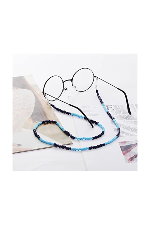 HOOENG Sangle Lunettes chaînes for Femmes coloré perlé Masque lanière Mode Lunettes de Soleil Sangles Lunettes Cordon