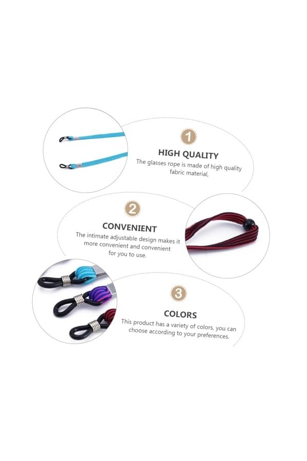 BUTIFULSIC 4 Pièces Cordon De Lunettes Élastique Porte-lunettes Autour Du Cou Chaîne De Lanière De Lunettes Cordons De Lunett