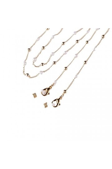 Gyrosphere Lunettes Sangle Lunettes chaînes for Femmes Vintage perlé métal Masque chaînes élégant Cordon Porte-Lunettes chaîn