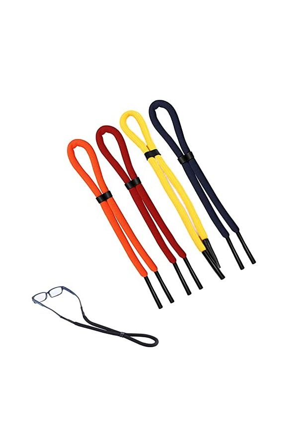 Lot de 4 Cordon à Lunettes de Sport Sangle de Lunettes de Soleil Cordon à Lunettes Élastique Sangle de Lunettes de Sport Régl