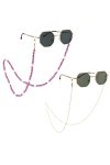 Bohend Mode Chaîne de lunettes de soleil 2 pièces Perles Chaîne de masque facial Chaine à lunettes rose Lunettes Chaînes Acce