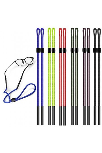 12pcs lunettes titulaire sangles, mimi coloré corde en Nylon tressé Safty lunettes cou cordon, lunettes de soleil porte brace