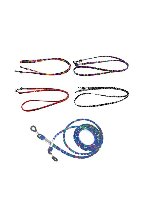 MenYiYDS Lot de 5 sangles de lunettes, chaîne de lunettes avec cordon réglable pour homme et femme