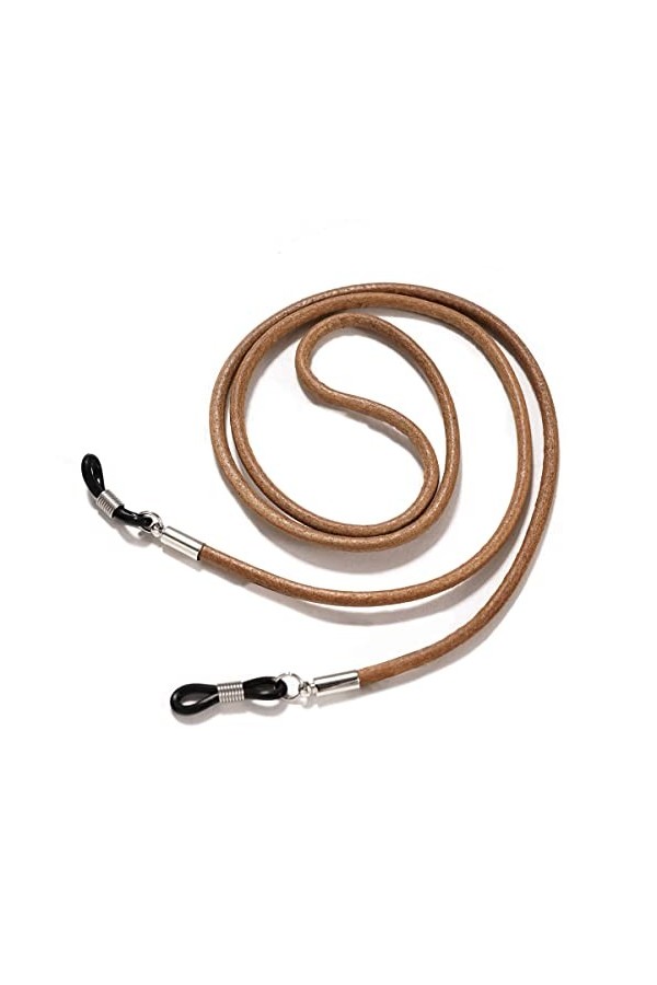 DAVBIR Chaînes de lunettes, lanière de lunettes pour femmes, cordon de cou Anti-perte en cuir, chaînes de porte-lunettes à la