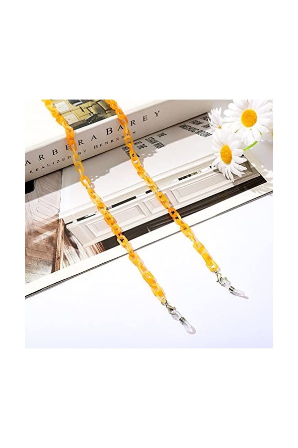 DSFG Bohemia Ambre Acrylic Lunettes Chaîne Femmes Résine léopard Largand Chaîne pour Lunettes Lunettes de Soleil Tenir Sangle