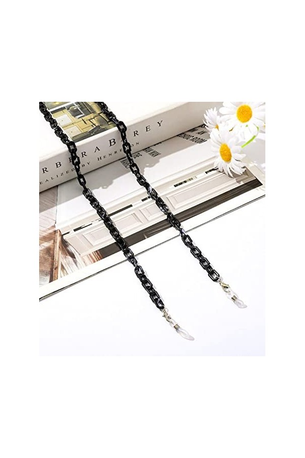 DSFG Bohemia Ambre Acrylic Lunettes Chaîne Femmes Résine léopard Largand Chaîne pour Lunettes Lunettes de Soleil Tenir Sangle