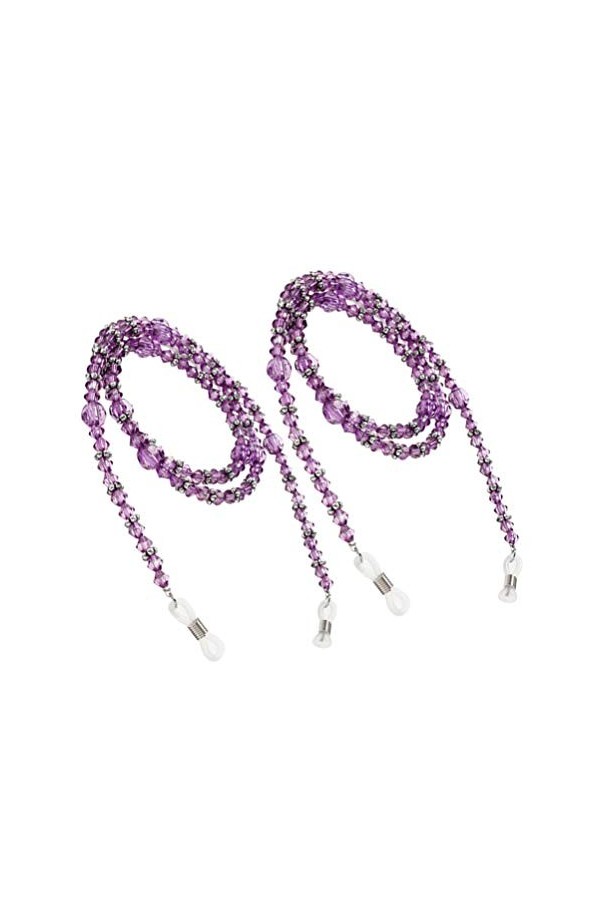 Chaîne de Lunettes Collier de Lunettes Perlée Lunettes de Soleil Porte- Sangle Chaînes Cordons Lanière 2 Pièces Retenue de Lu