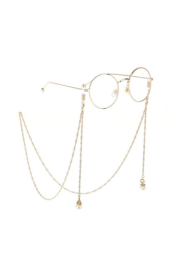 HOOENG Sangle de Lunettes chaînes de Lunettes for Femmes Pendentif en métal chaînes de Masque Simples chaînes de Support de M