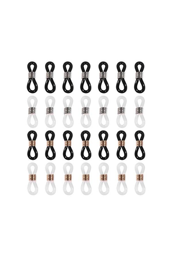 EXCEART 100 Pièces Connecteur De Support De Lunettes Extrémités De La Chaîne De Lunettes De Soleil Extrémités Anti-caoutchouc