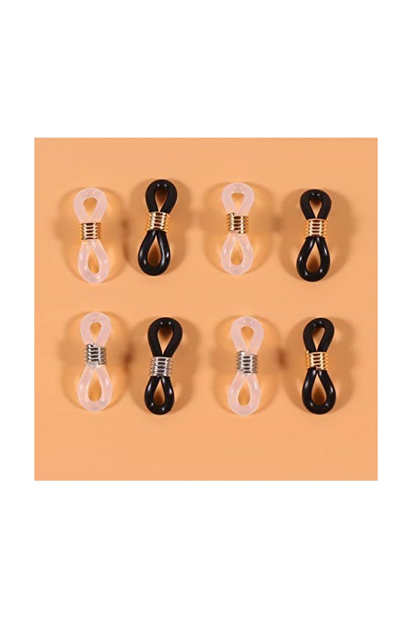 EXCEART 100 Pièces Connecteur De Support De Lunettes Extrémités De La Chaîne De Lunettes De Soleil Extrémités Anti-caoutchouc