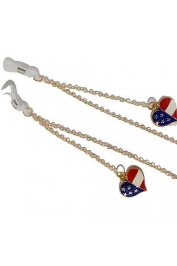 Gyrosphere Chaînes de Lunettes Lunettes lanière for Femmes Coeur USA Drapeau Pendentif Masque chaînes Mode Cordon Lunettes ch