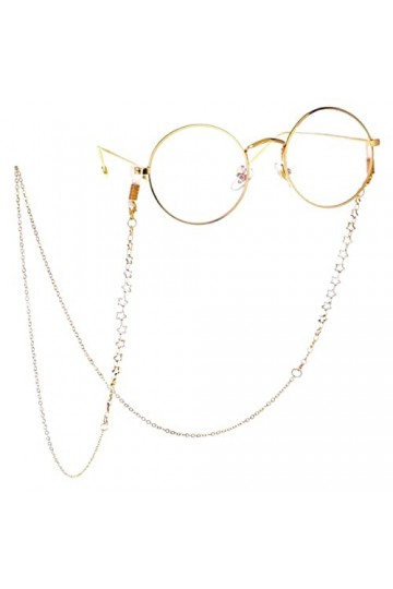 Gyrosphere Sangle de Lunettes chaînes de Lunettes for Femmes métal évidé chaîne de Cou en Forme détoile élégant Cordon Porte