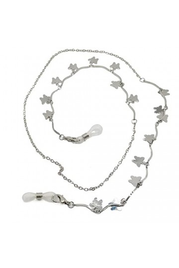 ENLLY Sangle de Lunettes Lunettes lanière for Femmes Papillon Pendentif Masque chaînes Mode Lunettes Cordon Color : Argent, 