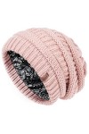 FURTALK Slouch Besnie Unisexe Satin doublé Bonnet tricoté pour Cheveux Chaud Bonnet dhiver Hommes Femmes