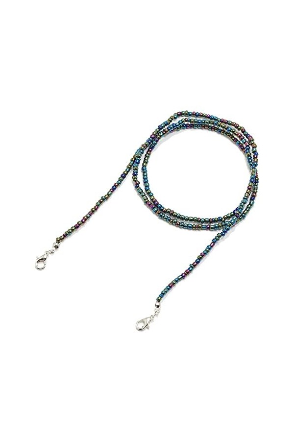 KEIOMI Sangle de Lunettes chaînes de Lunettes for Femmes Crochets doreille antidérapants perlés et Cordon de Lunettes élégan