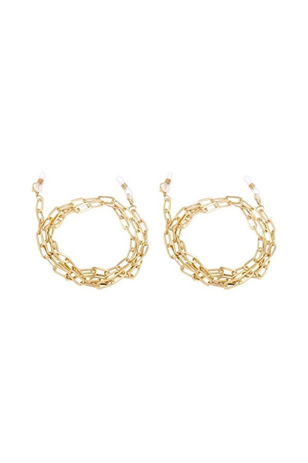EXCEART 2 Pièces Couvrant Le Visage Cordon Trombone Lunettes Suspendu de Cou Or Lien Collier Chaîne de Lunettes Lanière Chaîn