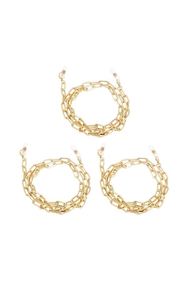 EXCEART 2 Pièces Couvrant Le Visage Cordon Trombone Lunettes Suspendu de Cou Or Lien Collier Chaîne de Lunettes Lanière Chaîn
