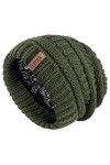 FURTALK Slouch Besnie Unisexe Satin doublé Bonnet tricoté pour Cheveux Chaud Bonnet dhiver Hommes Femmes
