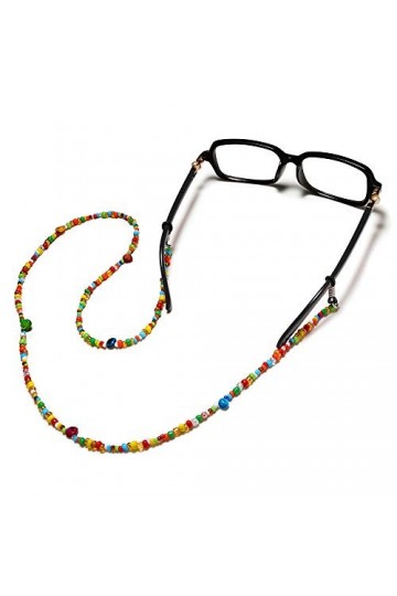 Gresunny cordon lunettes femme chaînes de lunettes 3pcs cordon de lunettes en perles multicolores anti-perte sangle de retenu