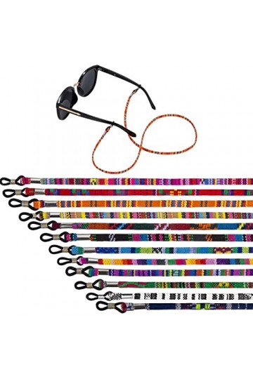 Cordon Lunettes Multicolore Chaine Lunettes Anti-dérapantes Sangle de Lunettes pour Femmes Hommes Dames Enfants 12 Pièces