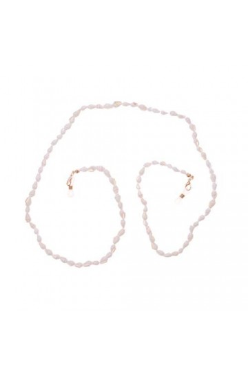 TENDYCOCO Cordon à lunettes - Coquillage - Support de lunettes - Perles - Porte-lunettes - Blanc - 12 mois