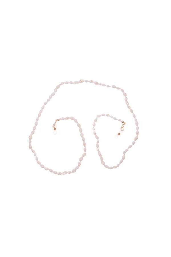 TENDYCOCO Cordon à lunettes - Coquillage - Support de lunettes - Perles - Porte-lunettes - Blanc - 12 mois