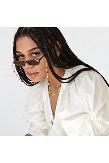 Bohend Bohème Perle Chaînes à lunettes 2 pièces Strass Chaîne de lunettes de soleil Accessoires de chaîne de masque facial po