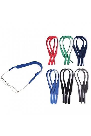 LIUJZZJ Paquet de 12 paires de cordons élastiques en néoprène avec cordon de retenue pour lunettes de sport et lunettes de so