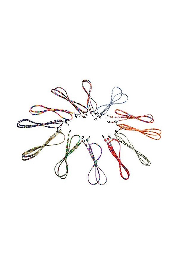 Huture 12PCS réglables Lunettes Sangle Porte-Collier Autour du Cou De retenue Chaîne Cordon Collier Longe Ne perdez Plus de L