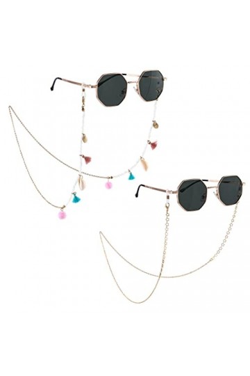 Bohend Bohème Perle Chaînes à lunettes 2 pièces Étoile Chaîne de lunettes de soleil Accessoires de chaîne de masque facial po