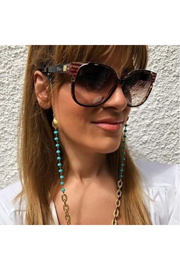 Bohend Bohème Coquille Chaînes à lunettes 2 pièces Or Chaîne de lunettes de soleil Perle Accessoires de chaîne de masque faci