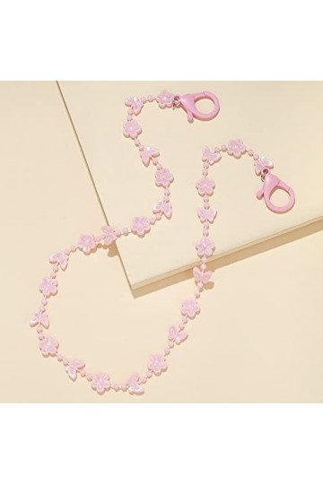 DAVBIR Chaînes de lunettes pour femmes, lanière de retenue de lunettes antidérapante avec Clips, cordon de lunettes élégant