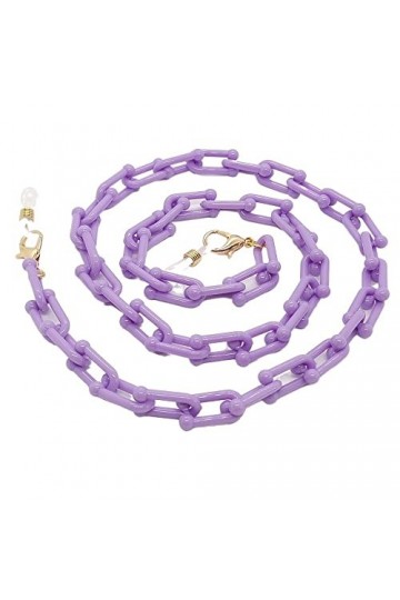 HOOENG Lunettes chaînes de Lunettes for Femmes Couleur Bonbon Acrylique Lunettes retenue Mode Lunettes de Soleil Sangles Lune