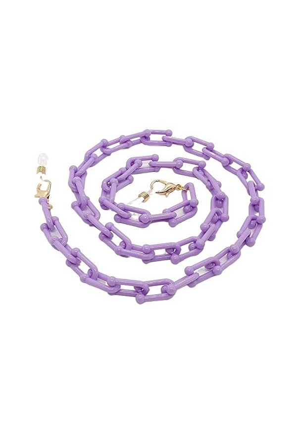 HOOENG Lunettes chaînes de Lunettes for Femmes Couleur Bonbon Acrylique Lunettes retenue Mode Lunettes de Soleil Sangles Lune