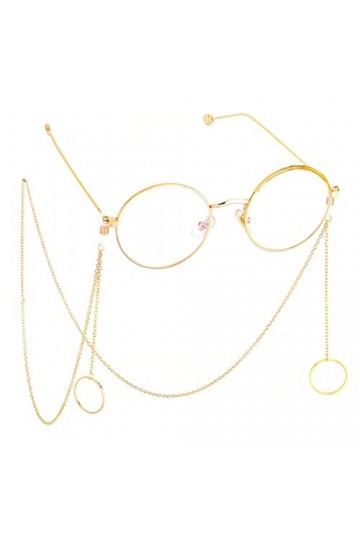 Gyrosphere Chaînes Sangle de Lunettes for Femmes chaînes de Masque en métal avec Anneau Simple Mode Lunettes Cordon Lunettes 